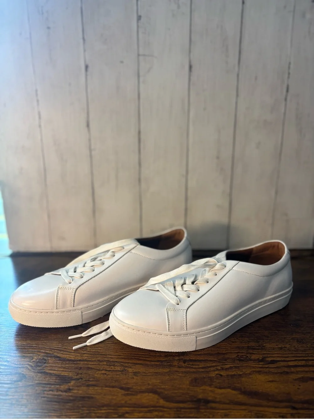New Republic Men’s White Leather Lace-Up Sneakers